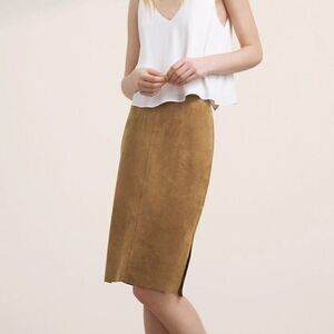 Aritzia Wilfred Lis Vegan Pencil Sued Tan Skirt Size 00